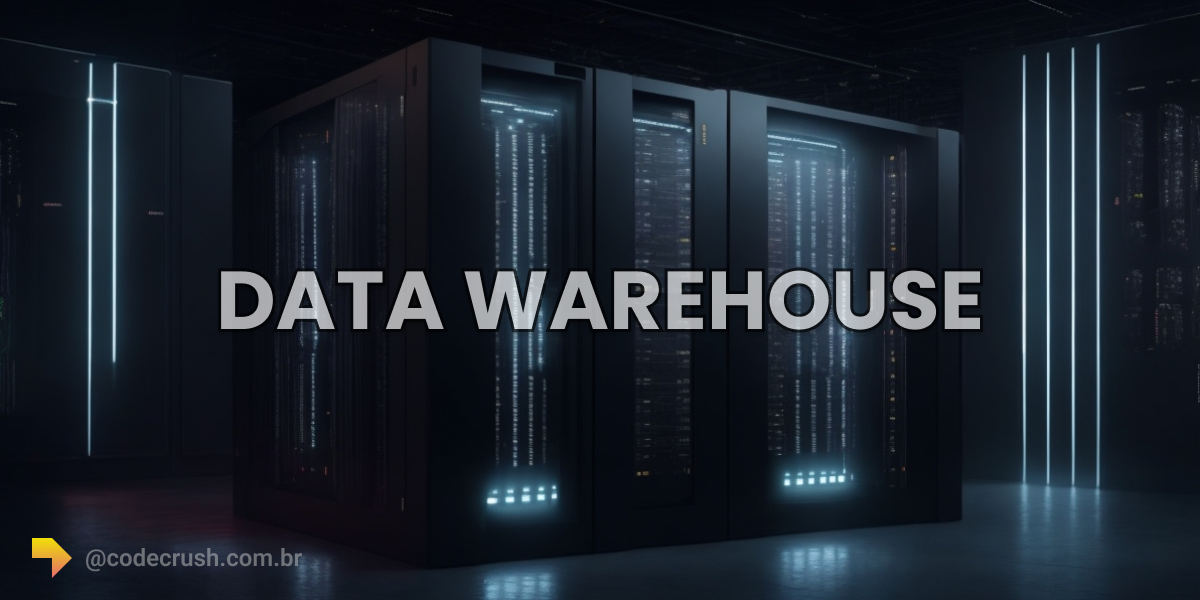 Imagem de um imenso datacenter que representa um banco de dados recebendo muita informação de todos os lugares tal como um data warehouse