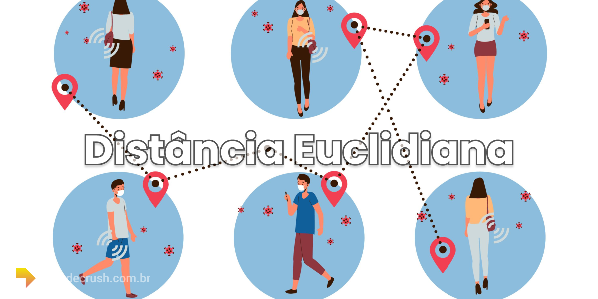 representação do uso da distância euclidiana na detecção por gps entre pessoas