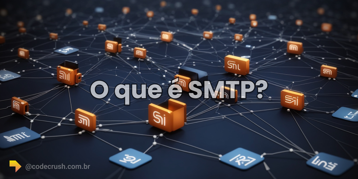 Representação de uma rede conectada em diversos pontos que representam uma grande rede de internet conectando os protocolos de smtp ou seja os serviços de email