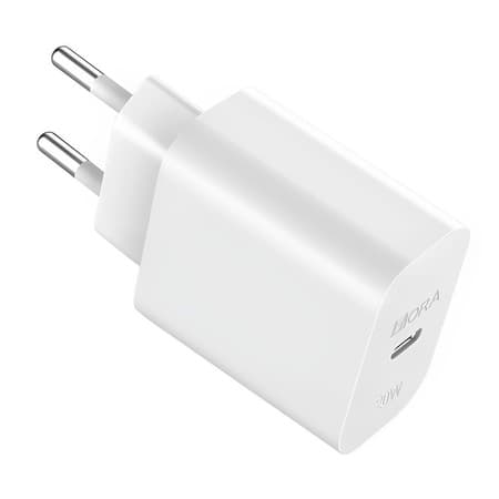 Carregador Parede 1Hora PD 20W Porta Usb Tipo C Branco