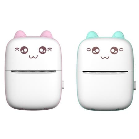 Kit Mini Impressora Térmica Com Papeis Sem Fio Portátil Desenho Animado Foto Android/Ios
