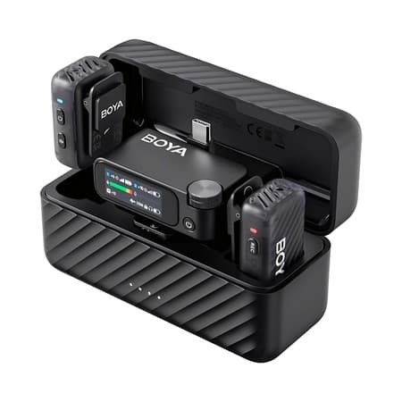 Microfone de Lapela Boya Boyamic 2-02 Usb C/3.5mm Preto