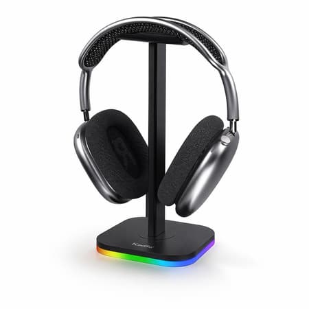 Suporte Headset Gamer com Luzes RGB Base Led Organizador Fone De Ouvido KinGo