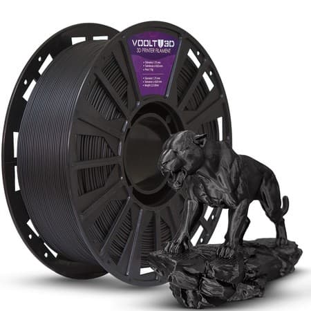 Filamento PLA Preto Velvet Premium 1Kg 1,75mm Efeito Aveludado Impressora 3D FDM Voolt3D Oficial