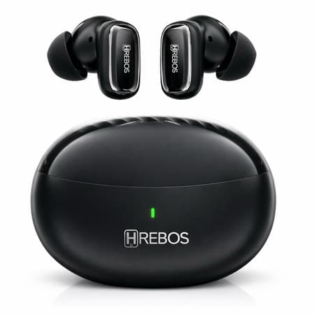 Fone Sem Fio com Tradução por IA Instantânea MistPods Cancelamento de Ruido ANC+ENC, App Própria, Display LED HRebos