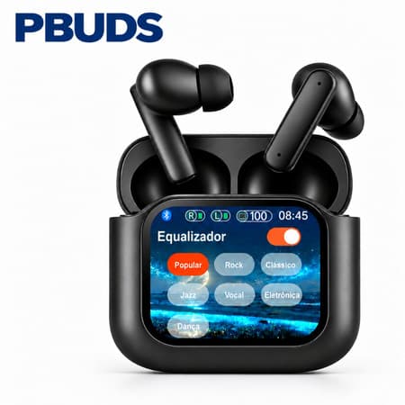 Fone de Ouvido Bluetooth Sem Fio PBUDS ANC Cancelamento de Ruído Tradutor de Idiomas AI 100+ Idiomas