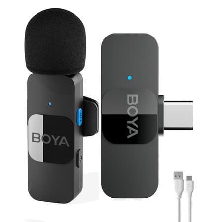 Sistema Microfone Boya By-v10 Lapela + Cabo Usb A/C Branco (K-4913-5861)