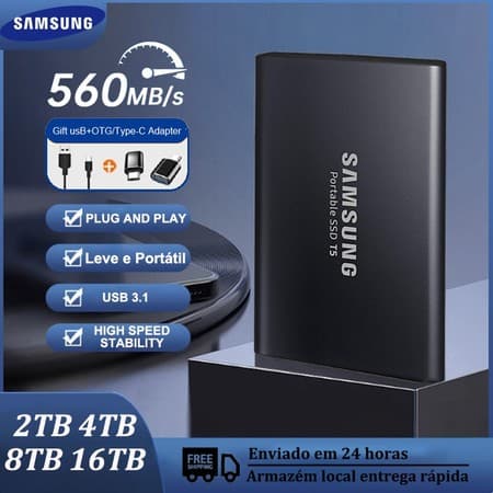 Original Samsung HD Externo De 2TB A 16TB Portable HDD USB3.1 Tipo-C Interface SSD Externo