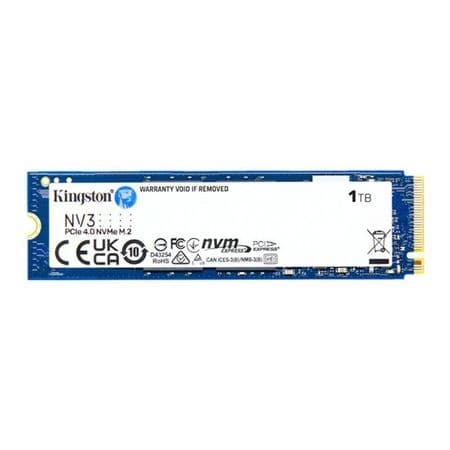 SSD Kingston NV3, 1TB, M.2 2280, PCIe 4.0 NVMe, Leitura 6000MB/s, Gravacao 4000MB/s, SNV3S-1000G