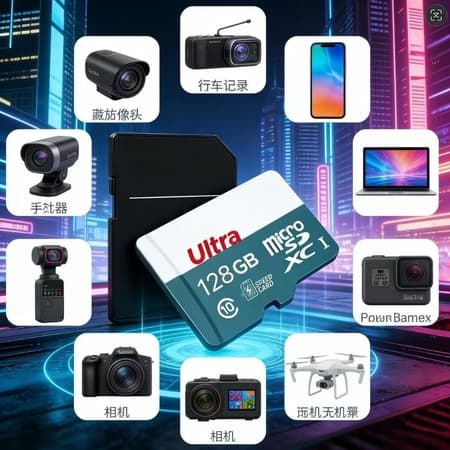 Cartão de Memória Micro SD 1TB 64GB 128GB 256GB 512GB Velocidade Alta + Adaptador SD