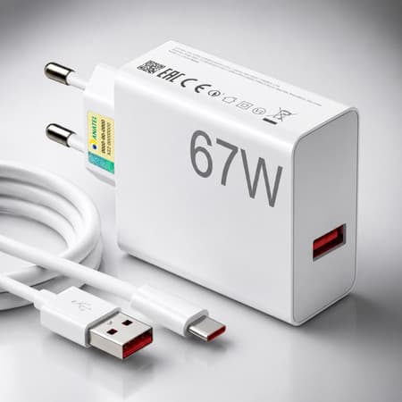 Kit Carregador 67W Turbo + Cabo Tipo-C Carga Rápida Universal Xiaomi Redmi Note E Poco X7 Android