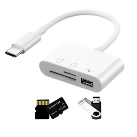 Adaptador Tipo C Para Leitor De Cartão USB TF SD 3 Em 1 Cabo De Conversão De Alta Velocidade OTG