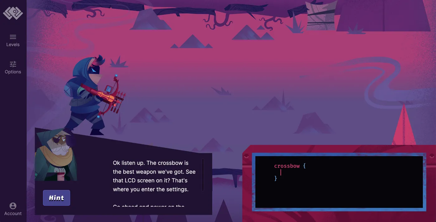 Tela inicial do jogo Flexbox Zombies, curso interativo de CSS Flexbox