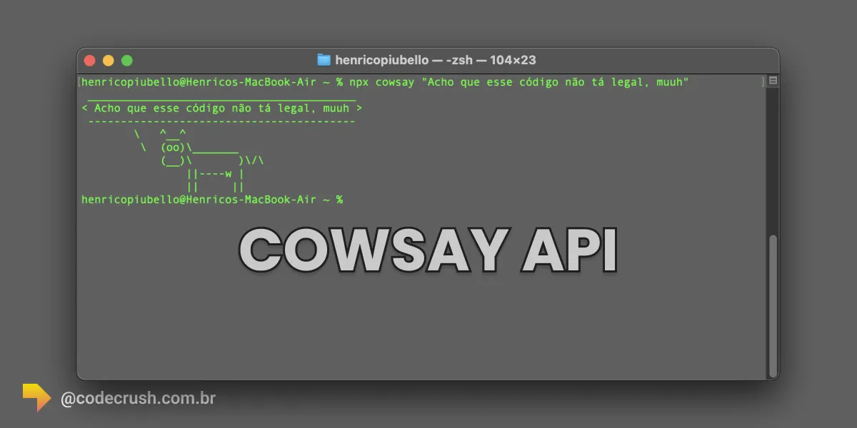 Imagem do artigo: Cowsay API: A Vaca Falante no Terminal para Desenvolvedores