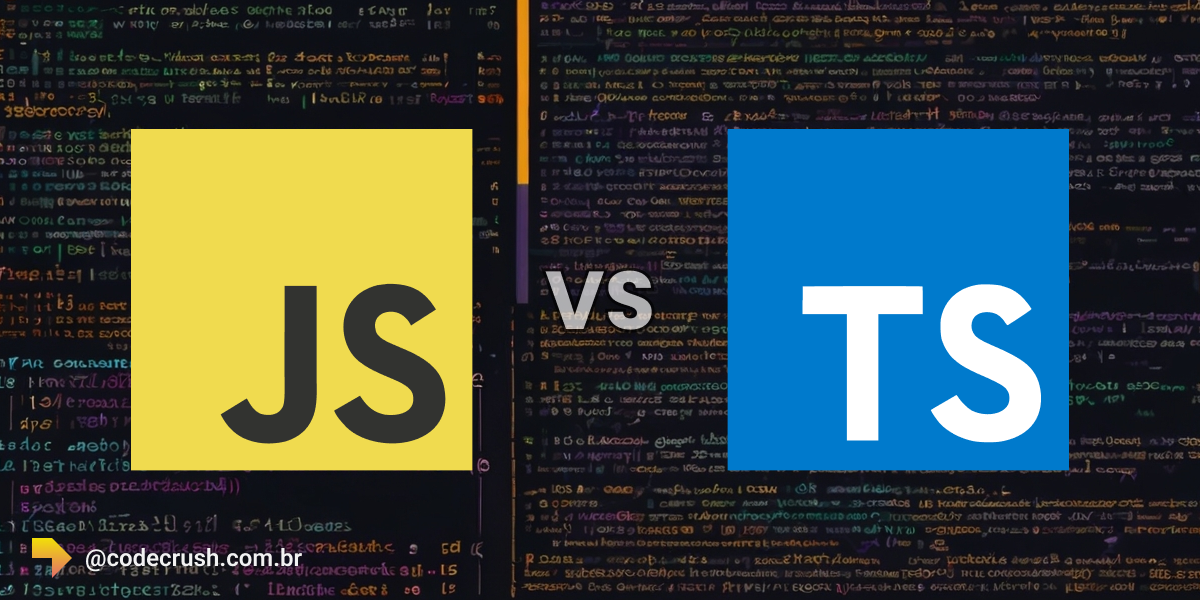 Logo do javascript e do typescript representando uma batalha para decidir o melhor deles