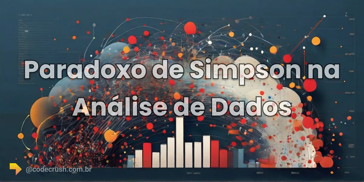 Gráficos de dispersão abstratos ilustrando o Paradoxo de Simpson na análise de dados