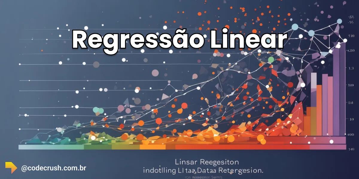 Gráfico colorido de dispersão com uma reta de regressão linear atravessando os pontos de dados