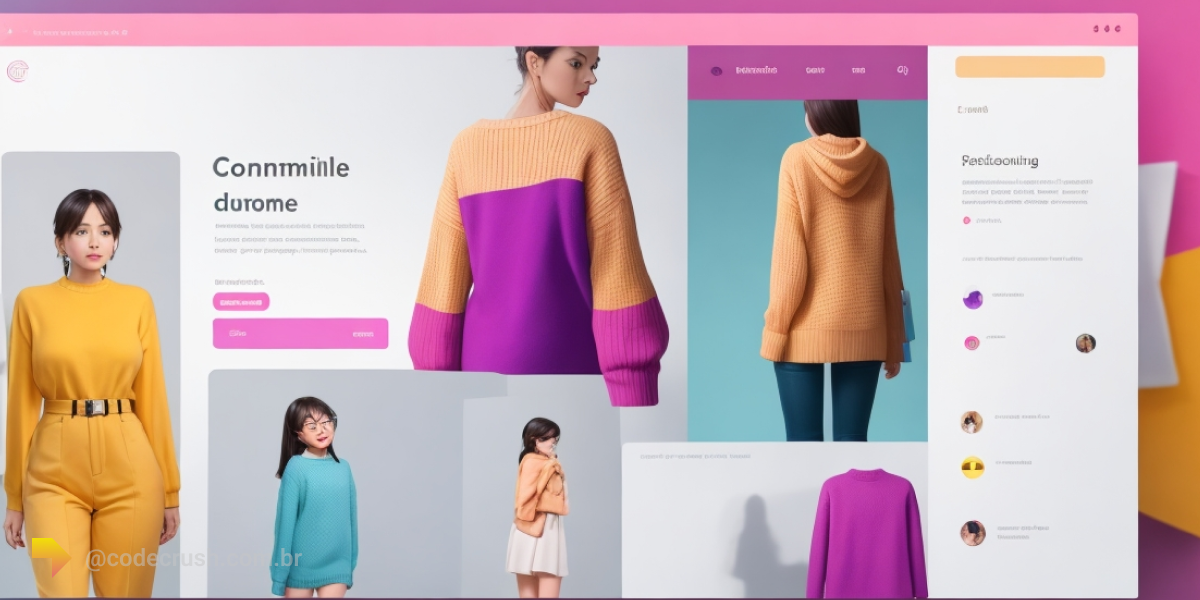Exemplo de ecommerce personalizado com varias imagens alternativas de roupas e modelos visuais que mudam com a inteligência artificial